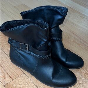 Black Ankle Boots with Buckle Detail